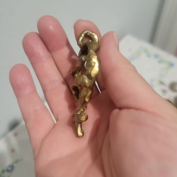 Vtg Equal Rights Brutalist Pendant Judith Meuli Brass 1978 RARE N.O.W. Piece - Picture 3 of 8